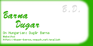 barna dugar business card